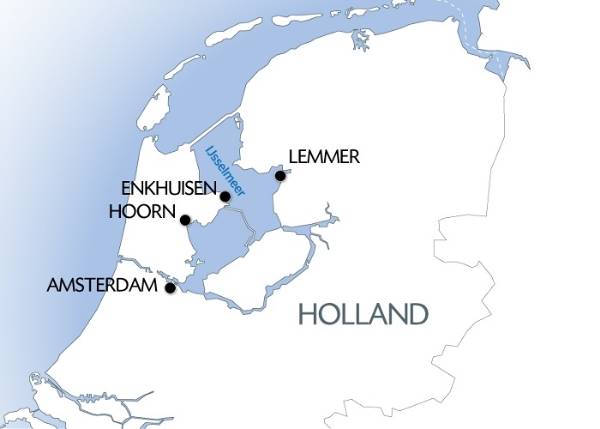 Map: Cruise on the IJsselmeer, one of Holland's treasures (port-to-port cruise) (Croisi Europe)