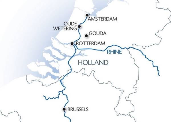 Map: Through authentic Holland (port-to-port cruise) (Croisi Europe)