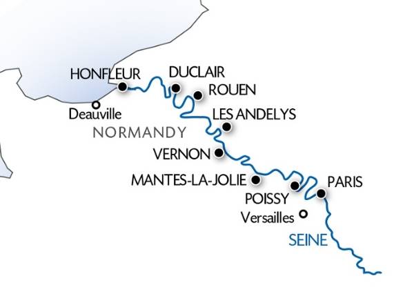 Map: The Seine Valley (port-to-port cruise) (Croisi Europe)