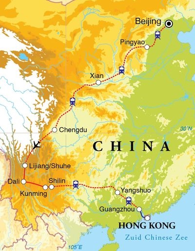 Map: Rondreis China, 24 dagen (Djoser)