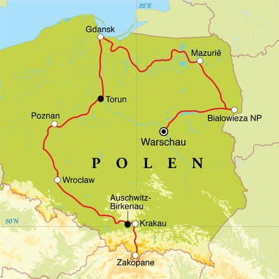 Map: Rondreis Polen, 14 dagen (Djoser)