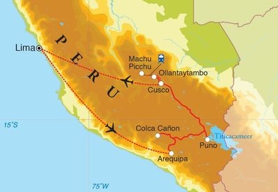 Map: Rondreis Peru, 14 dagen (Djoser)