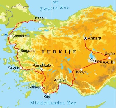 Map: Rondreis Turkije, 16 dagen (Djoser)