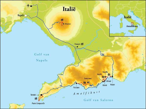 Map: Wandelreis Amalfikust - Italië, 8 dagen (Djoser)