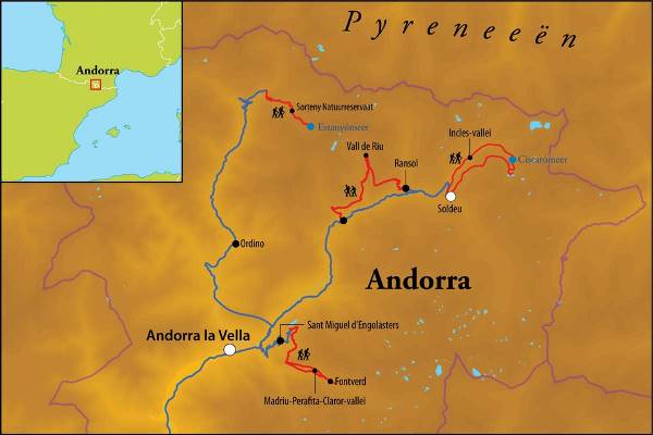 Map: Wandelreis Andorra, 8 dgn (Djoser)