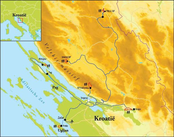Map: Wandelreis Kroatië, 8 dagen (Djoser)