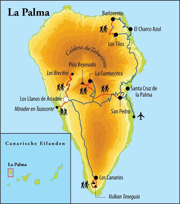 Map: Wandelvakantie La Palma, 8 dagen (Djoser)