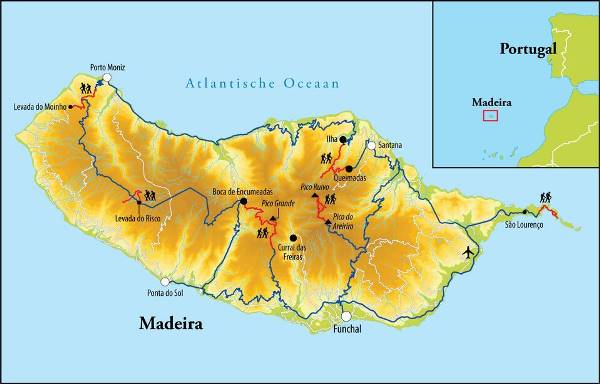 Map: Wandelreis Madeira - Portugal, 8 dagen (Djoser)