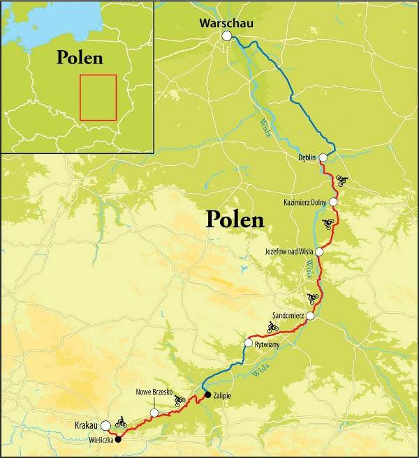 Map: Fietsreis Polen, 9 dagen (Djoser)