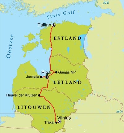 Map: Rondreis Litouwen, Letland & Estland, 8 dagen (Djoser)