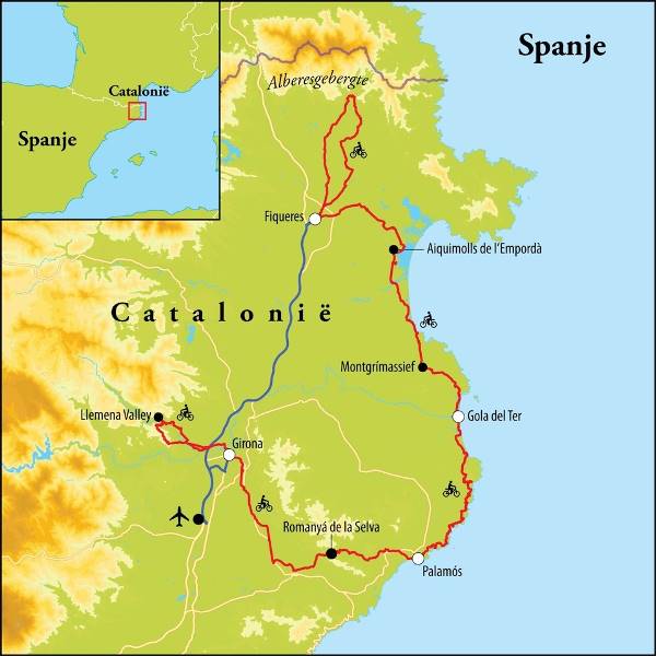 Map: Fietsreis Catalonië - Spanje, 8 dagen (Djoser)