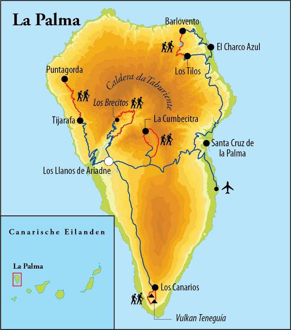 Map: Wandelreis La Palma - Spanje, 8 dagen (Djoser)