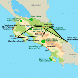 Map: Costa Rica Compleet per 4WD (Nrv Holidays)
