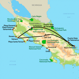 Map: Costa Rica & Panama per 4WD (Nrv Holidays)