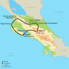 Map: Costa Rica Strand & Natuur aan de Pacifische Kust (Nrv Holidays)
