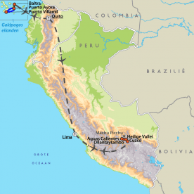 Map: Van de Galápagos naar Machu Picchu (Nrv Holidays)
