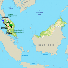 Map: Hoogtepunten van Maleisië (Nrv Holidays)