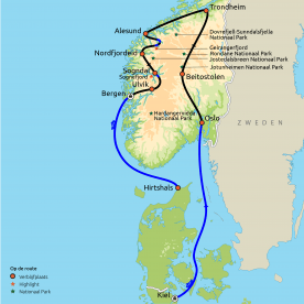 Map: Ontdek de Noorse fjorden (o.b.v. eigen vervoer) (Nrv Holidays)