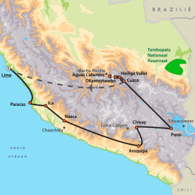 Map: Hoogtepunten van Peru (Nrv Holidays)