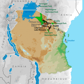 Map: Onbekend Tanzania & Zanzibar (Nrv Holidays)