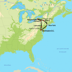 Map: Charmes van het Noordoosten van Amerika (Nrv Holidays)
