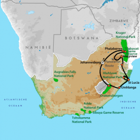 Map: Heel veel Safari in Zuid-Afrika (Nrv Holidays)