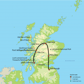 Map: Het beste van Schotland (o.b.v. eigen vervoer) (Nrv Holidays)