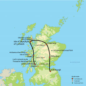 Map: Het hart van Schotland (o.b.v. eigen vervoer) (Nrv Holidays)