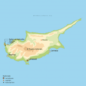 Map: Het zonnige zuiden van Cyprus (Nrv Holidays)