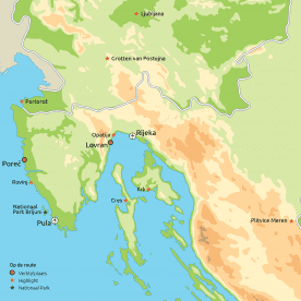 Map: Zonovergoten Istrië & de betoverende Kvarner Baai (o.b.v. eigen vervoer) (Nrv Holidays)