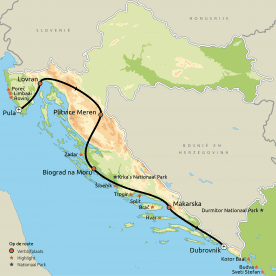 Map: Van Istrië naar Dalmatië (o.b.v. eigen vervoer) (Nrv Holidays)