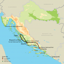 Map: De mooie zuidkust van Kroatië (Nrv Holidays)