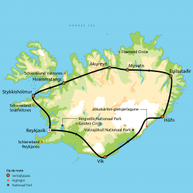 Map: Hoogtepunten van IJsland (Nrv Holidays)