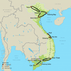 Map: Familierondreis Bijzonder Vietnam (Nrv Holidays)