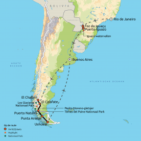 Map: Het Beste van Brazilië, Argentinië & Chili (Nrv Holidays)