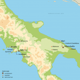 Map: Via Puglia naar de Amalfikust & Pompeï (Nrv Holidays)