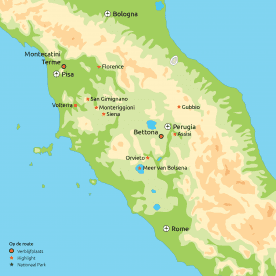 Map: La Dolce Vita in Toscane & Umbrië (Nrv Holidays)