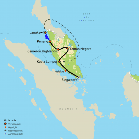 Map: Singapore & Maleisië (Nrv Holidays)