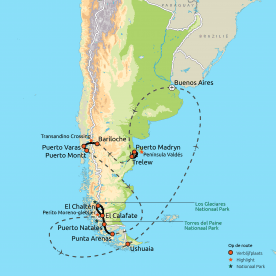 Map: Patagonië Compleet (Nrv Holidays)