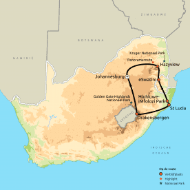 Map: Wildparken van Zuid-Afrika (Nrv Holidays)