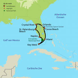 Map: Familierondreis Florida & Key West (Nrv Holidays)