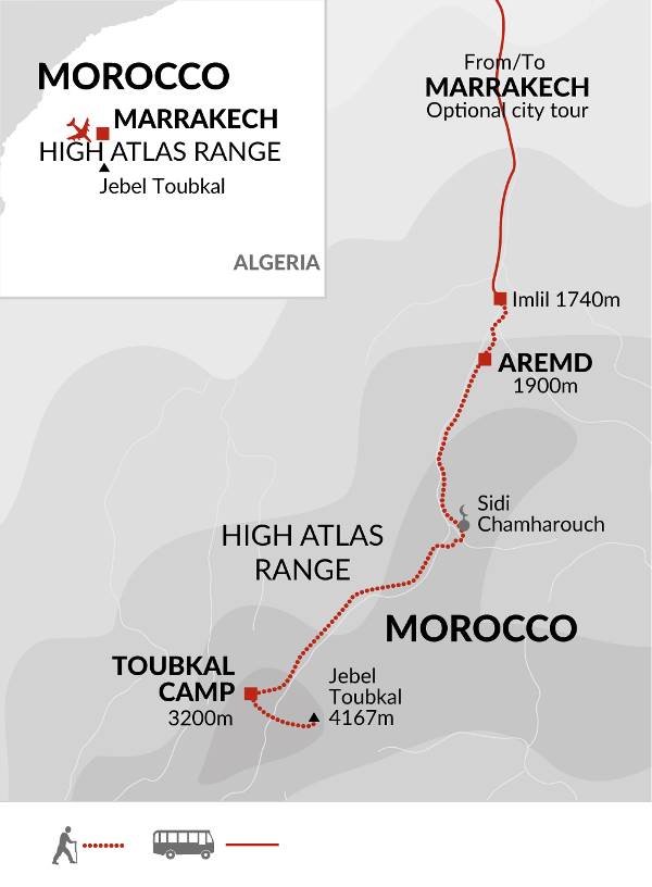 Map: Toubkal Climb - Long Weekend (Explore!)