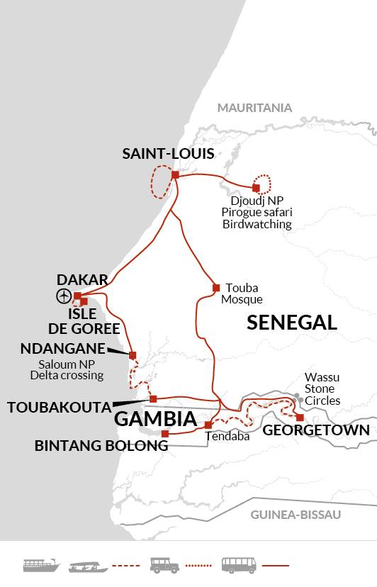 Map: Senegal and The Gambia (Explore!)