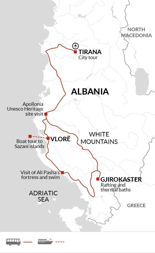 Map: Family Albania Adventure (Explore!)