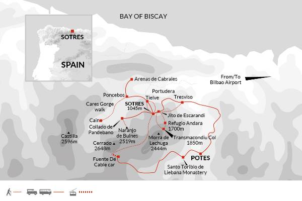 Map: Trekking in Spain - Picos de Europa (Explore!)