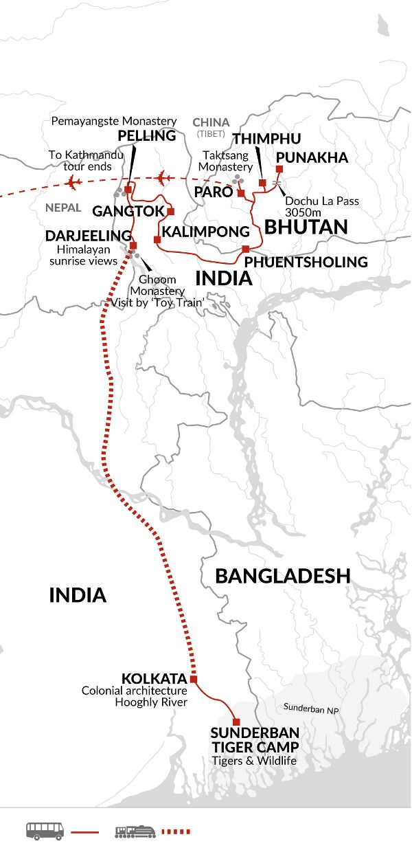 Map: Discover Darjeeling and Bhutan (Explore!)