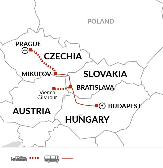 Map: Budapest to Prague Adventure (Explore!)