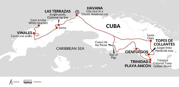 Map: Family Cuba Discovery (Explore!)