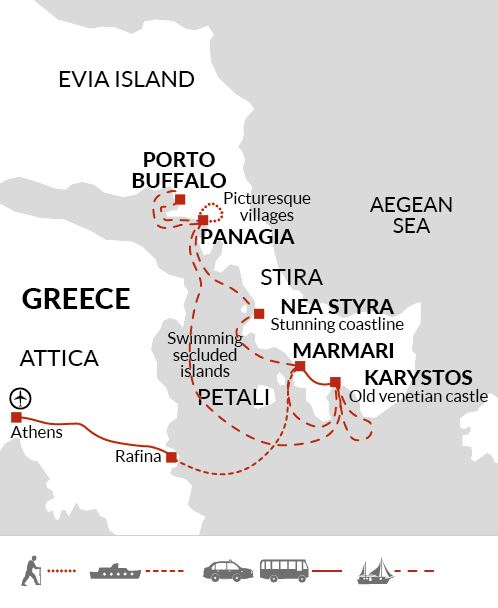 Map: Family Greek Coast Caique Cruise (Explore!)