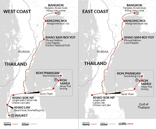 Map: Family Thailand Beach, Jungle and Wildlife (Explore!)